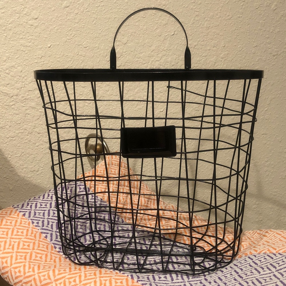 Black Wire Hanging Wall Basket